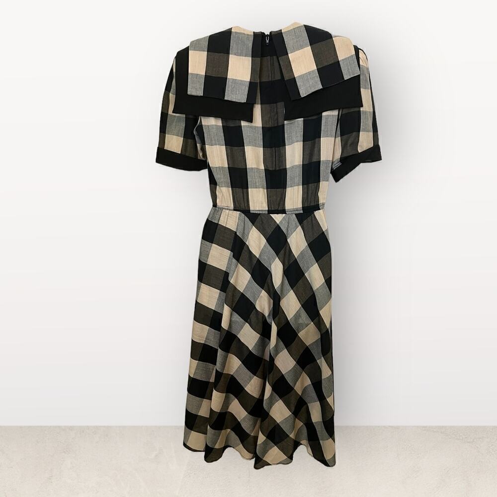 Vintage Studio E Large Checked Pattern W/Bib Coll… - image 2